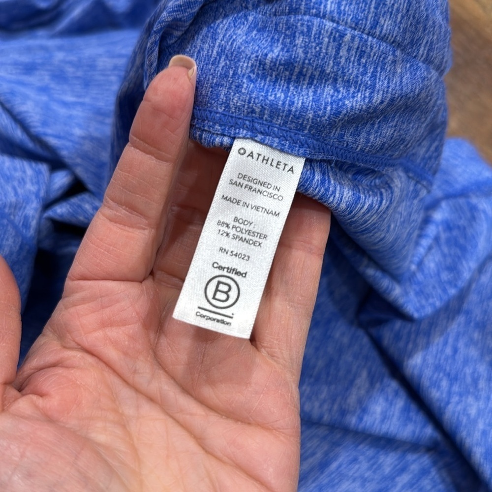 Athleta Uptempo Blue Marled Pullover Hoodie - Picture 5 of 8
